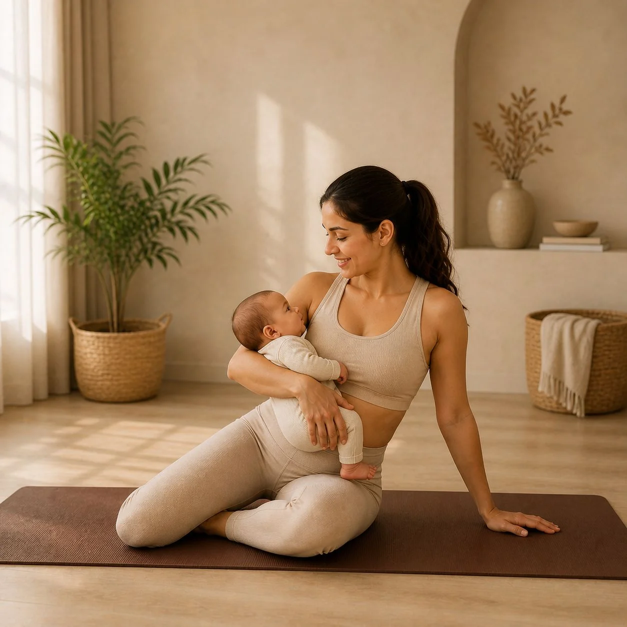 Sneha Bhatt — Certified Yoga & Pilates Instructor with student